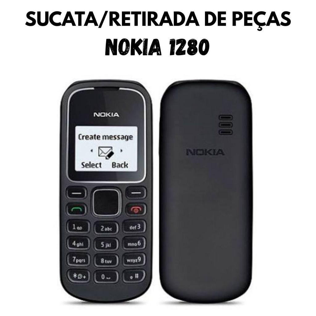 Retirada de Peças - Celular Antigo Nokia 1280 Para Conserto Ou Componentes - Sucata