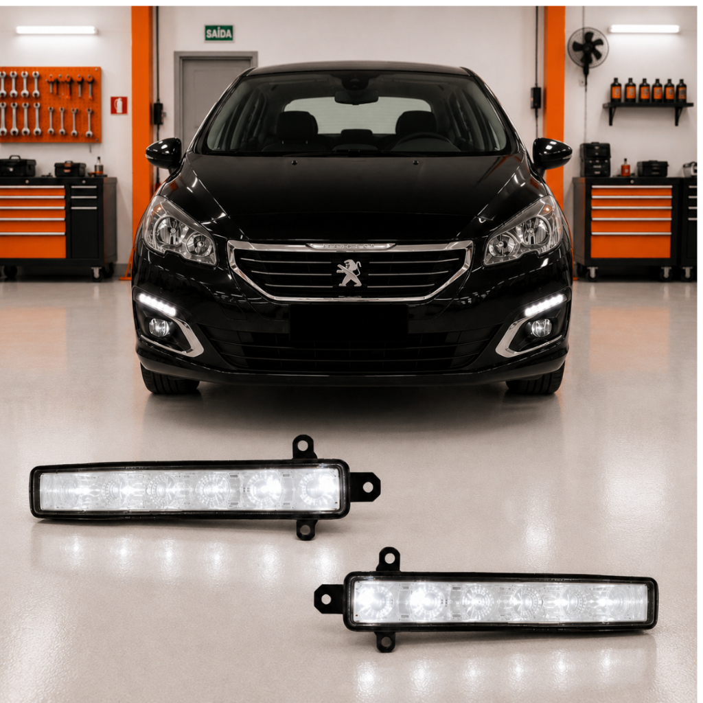 Farol De Milha Neblina Led Drl Peugeot 308 2016 2017 2018