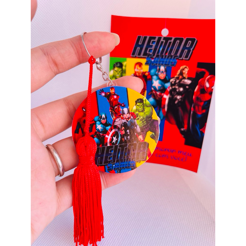 Chaveiro Personalizado Vingadores | Chaveiro Acrílico | Lembrancinhas Heróis | Aniversário Heróis | Marvel