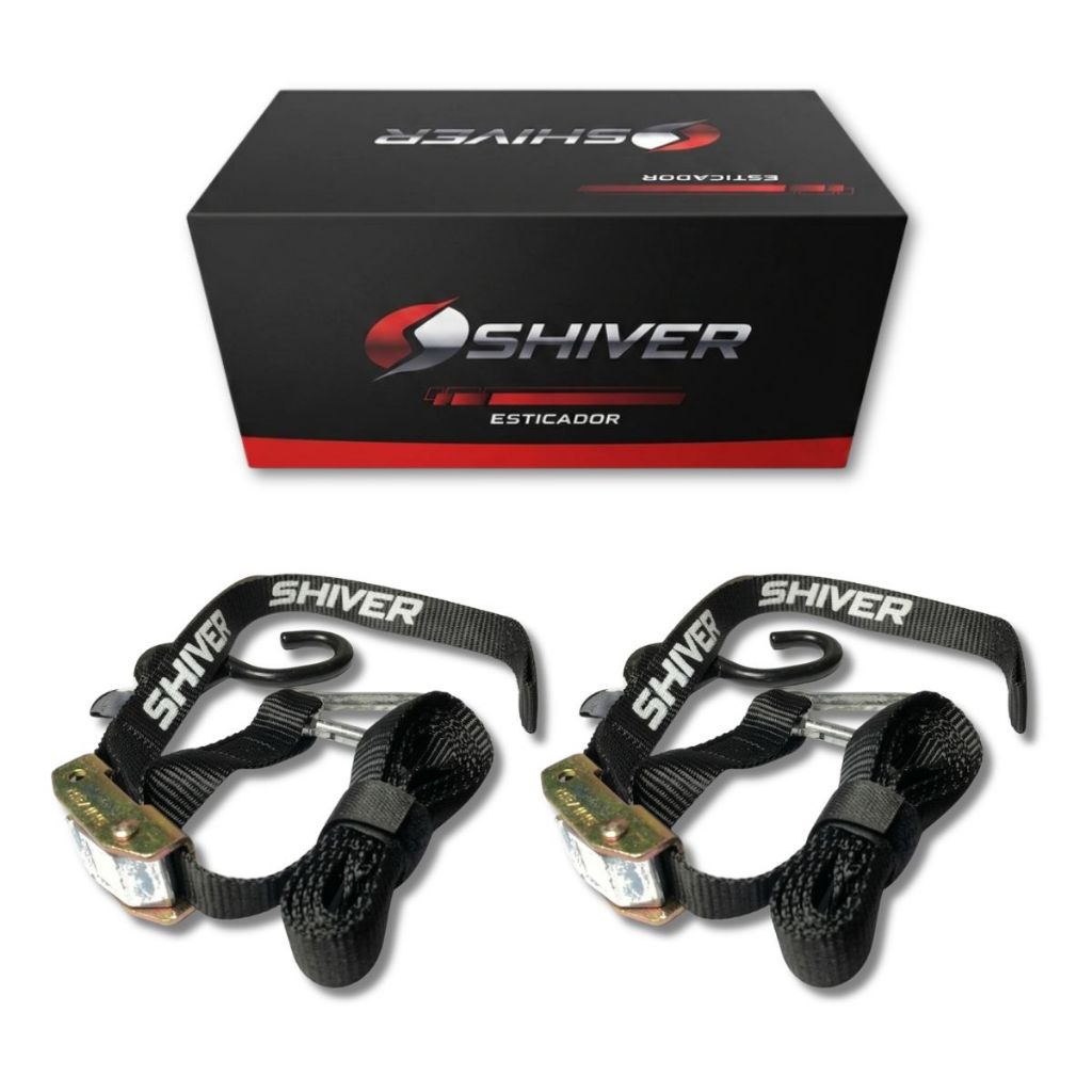 Par Esticador Presilha Rápida Cinta Extensor Preto Amarra Moto 25 mm