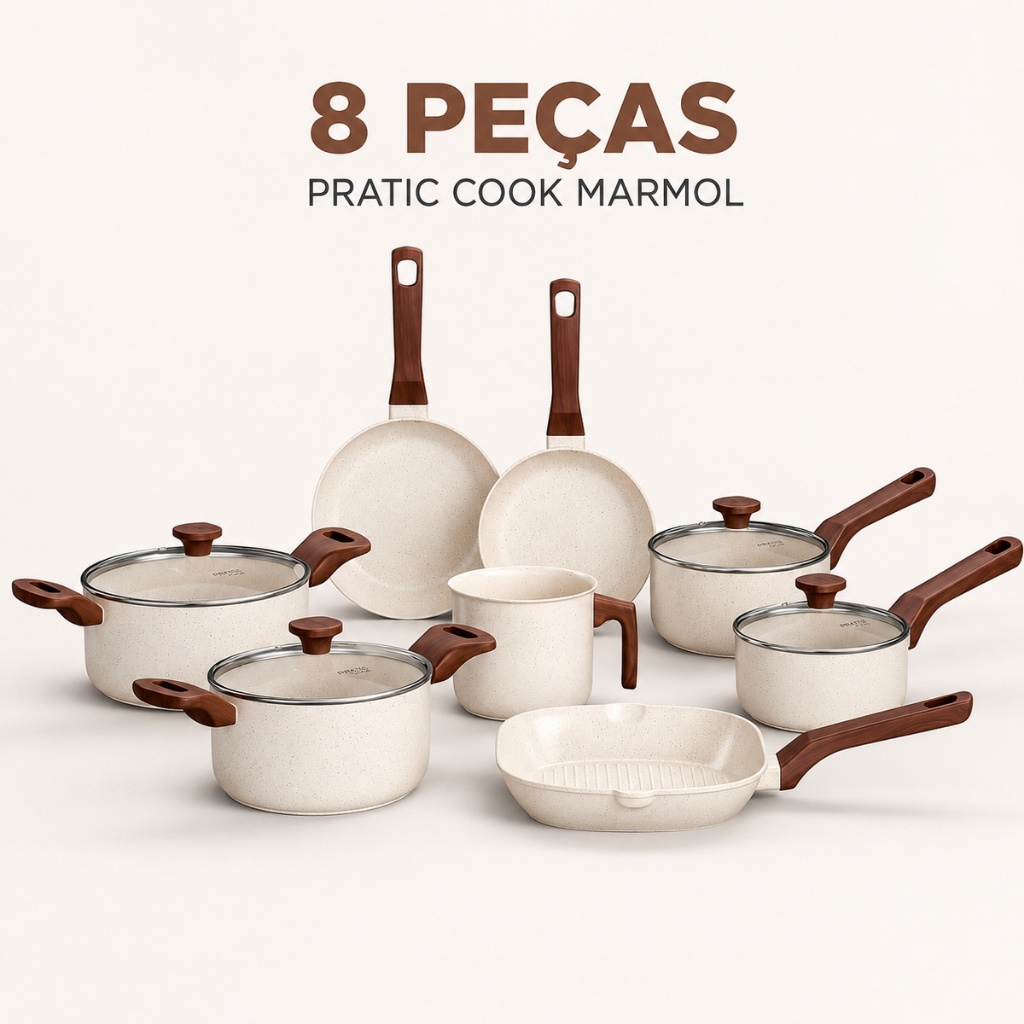 Conjunto de Panelas Antiaderente Cerâmica até 8 Peças Mimo Style
