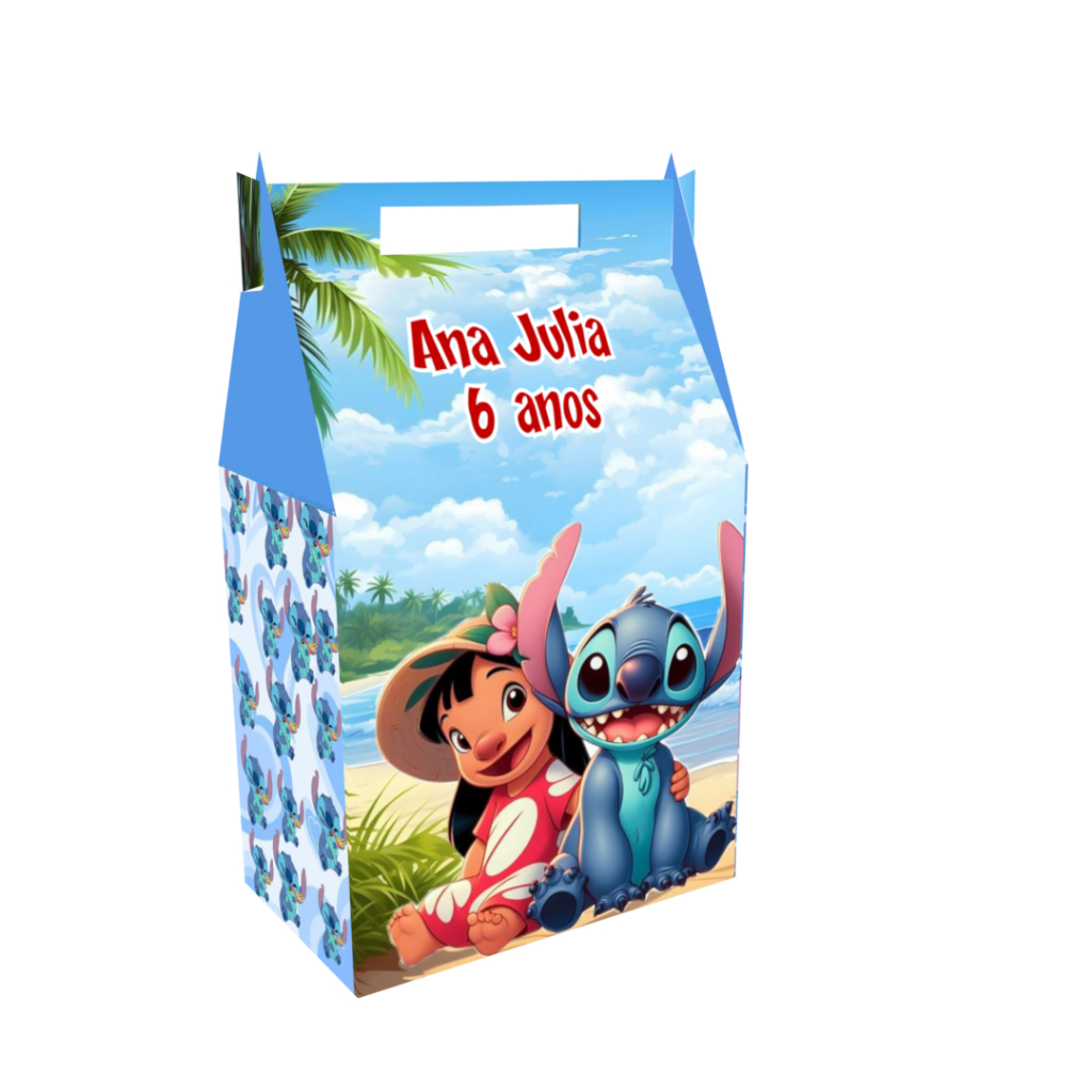 Caixinhas Surpresa Lilo e Stitch Angel Lembrancinha de Aniversário Maletinhas Personalizado Com NOME e IDADE