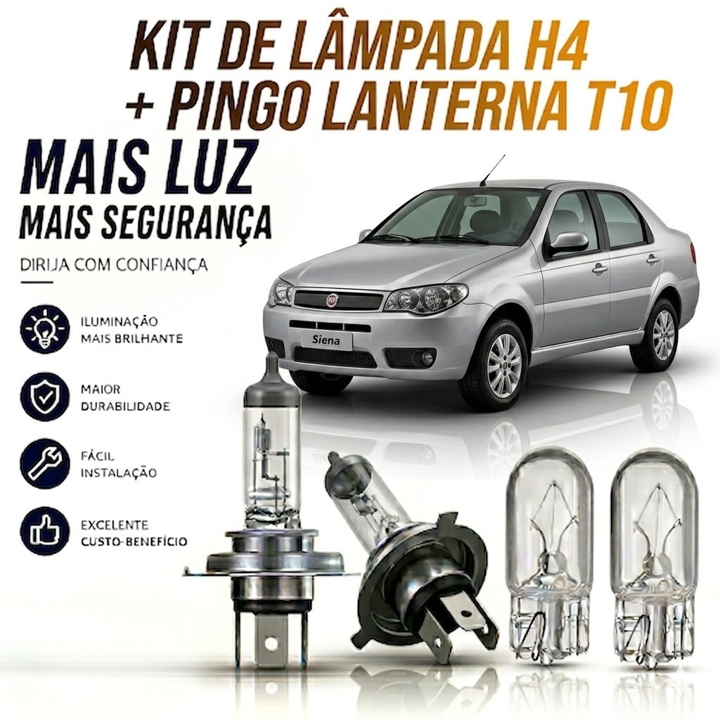 Lampada farol BAIXO + LANTERNA SIENA G3 2004 ATÉ 2008
