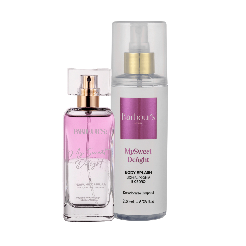 Kit Perfume Capilar e Body Splash My Sweet Delight Barbour's Beauty