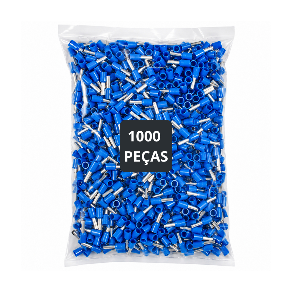 1000X Terminal Elétrico Ilhós Tubular 2,5mm