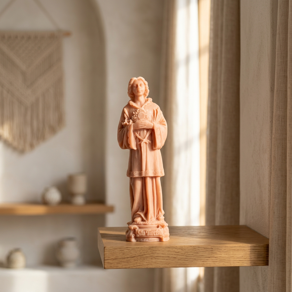 Imagem São Tarcísio 12,5 cm em Resina Católica Para Altar Capela Oratório Decoração Religiosa e Presente de Fé