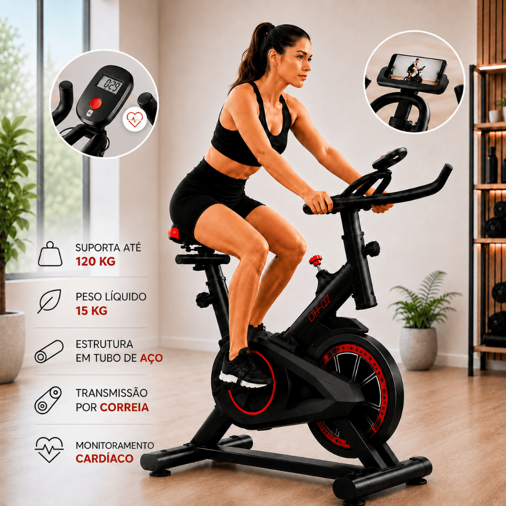 Bicicleta Ergométrica Spininng Alta Performance 120kg Profissional