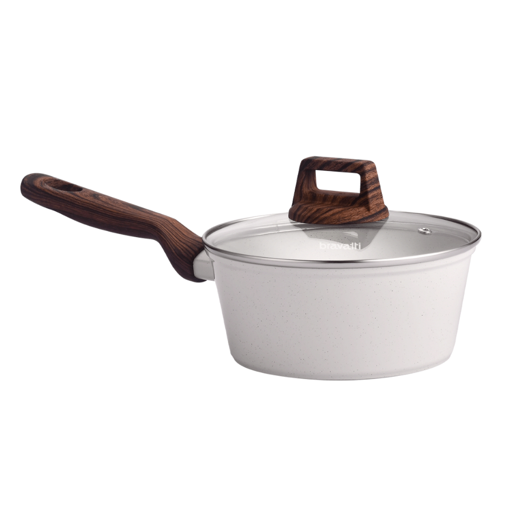 Panela 18 cm Indução Revestimento Cerâmico Antiaderente Fundo Triplo Bravia Cookware