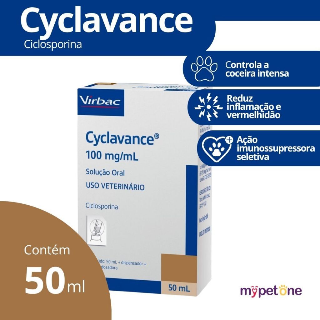 Cyclavance (50mL) 100mg/mL - Tratamento de Dermatite P/ Cães