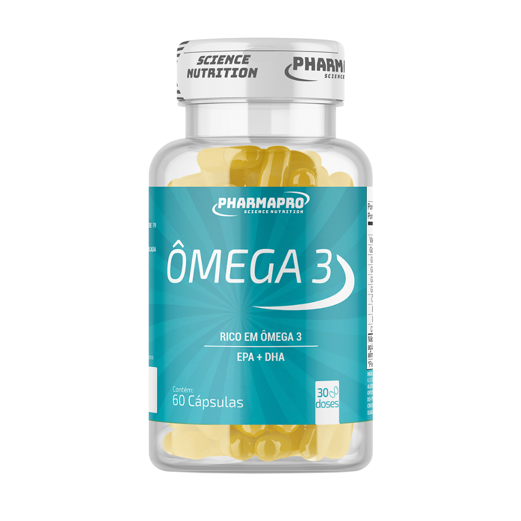 Ômega 3 Suplemento Óleo de Peixe, EPA, DHA, Coração, Cérebro, Pele, e Olhos 60 Cáps - Pharma Pro