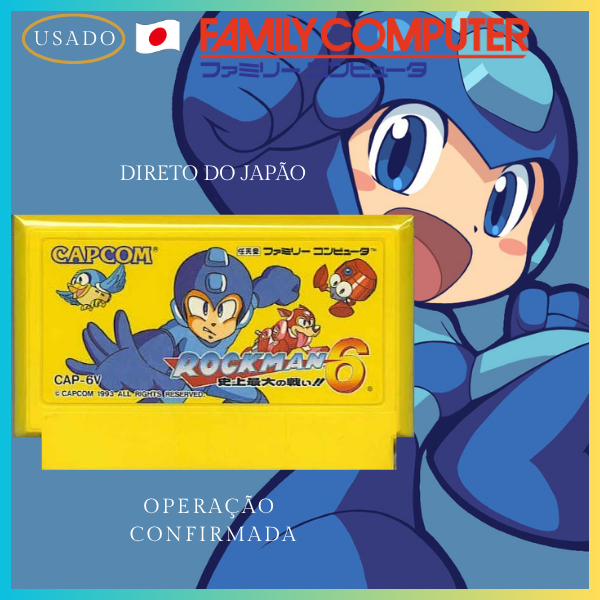 Diretamente do Japão 🎮 Famicom 🎮 Rockman 6（Original japonês）