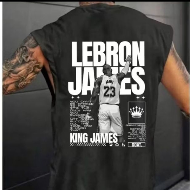 Camiseta Regata Oversized Estampada Lebron James J Masculina Estilo Streetwear Academia Treino Fitness Casual Verão