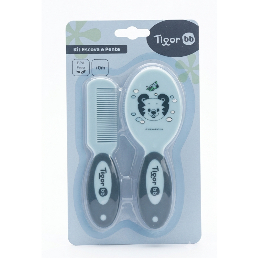 Kit Escova e Pente Para Bebês Tigor T. Tigre - Pacific