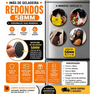 Fotos personalizadas boton Magnético 58mm Personalizado – Foto, Personagem, Logo