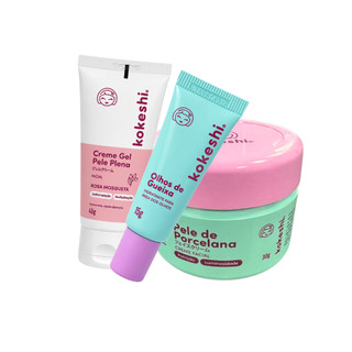 Kit Hidratação Pele de Porcelana + Olhos de Gueixa + Pele Plena Kokeshi
