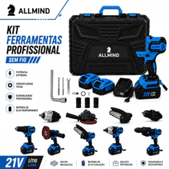 Kit 5 em 1 Multifuncional Martelete Furadeira Esmerilhadeira Chave de Impacto Motosserra Bateria 48v