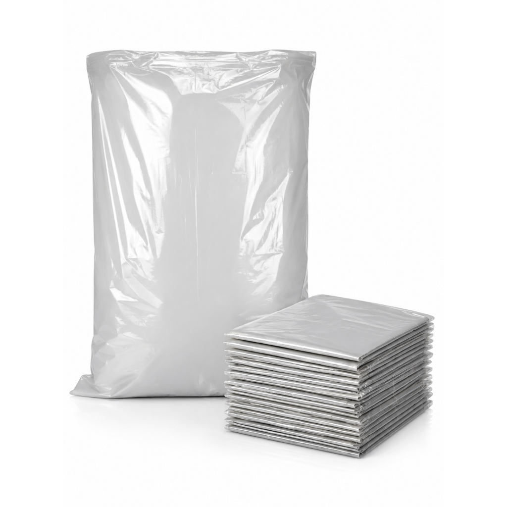 Saco De Lixo Transparente Canelado 100 Litros Reforçado Resistente Com 20 Unidades