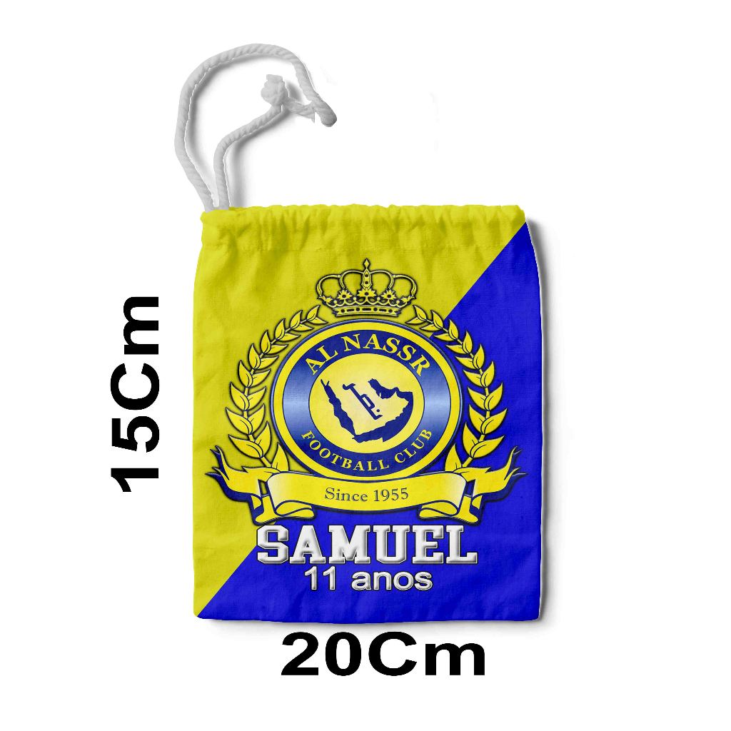 Kit Mochilinha Sacolinha Saco Sacochila Saquinho Lembrancinha Brinde Aniversario Personalizadas Al-Nassr
