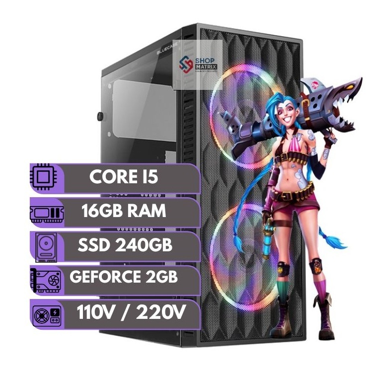 Pc Cpu Gamer Intel Core I5 16gb Ssd 240gb Geforce 2gb + Wifi