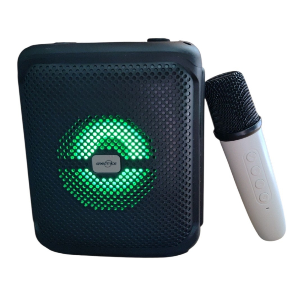Caixa de som karaokê bluetooth portátil com microfone sem fio 3 polegadas recarregável USB Cartão TF 