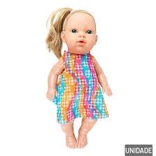 Boneca Infantil 34cm Brinquedo Naty Com Cabelo Bambola