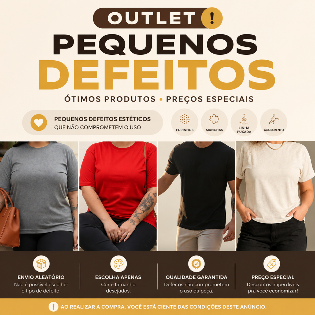 BAZAR | OUTLET | Roupas com Pequenos Defeitos Estéticos | do P ao G3 | Leia a Descrição