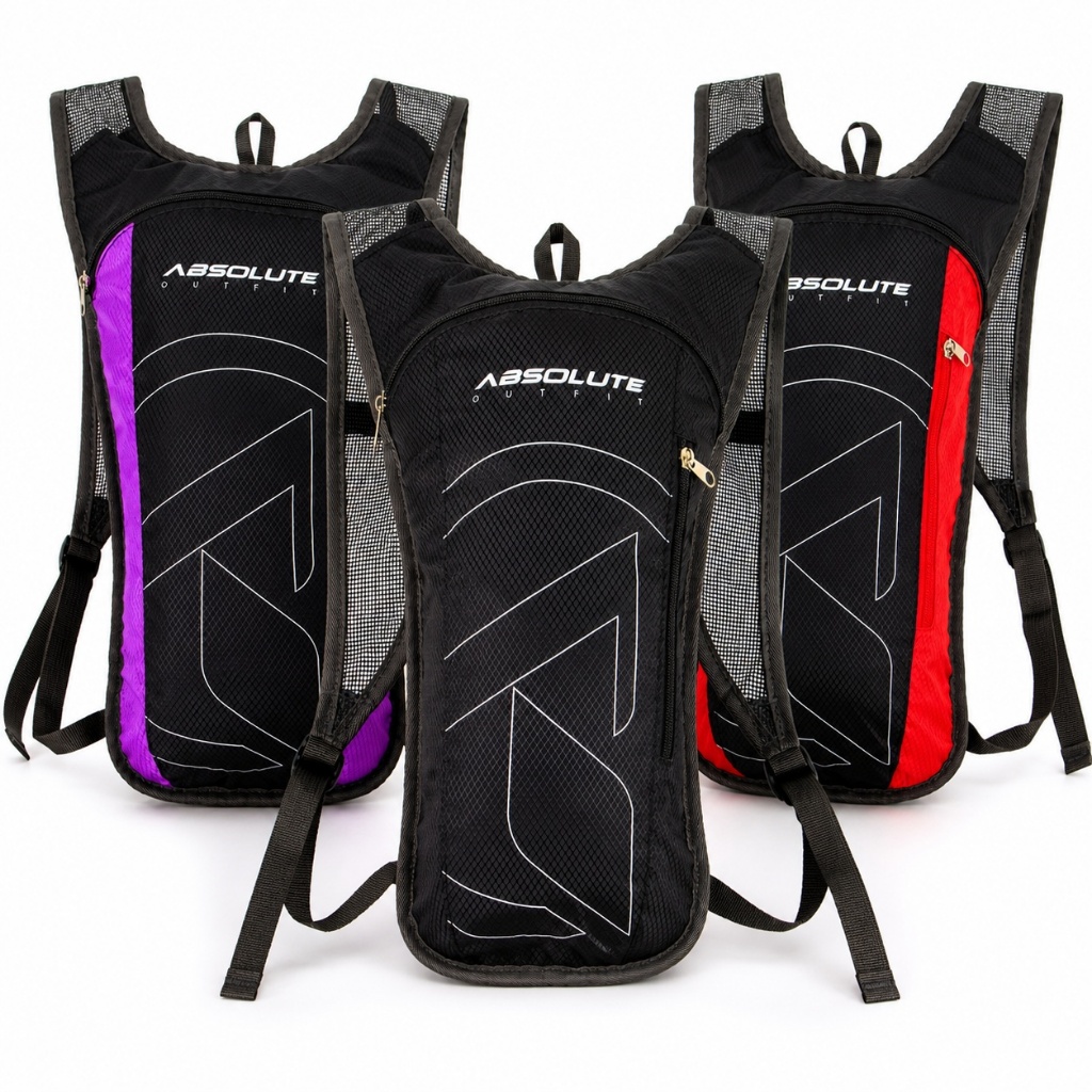 Mochila de Hidratação Absolute Nero 2L Bike Ciclismo MTB Corrida Trilha com Refil e Mangueira