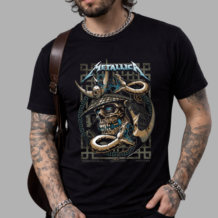Camiseta Metalica Rock Banda Internacional Skull Hardcore Hardrock Camisa Blusa Unissex Masculino Feminino 100% Algodão