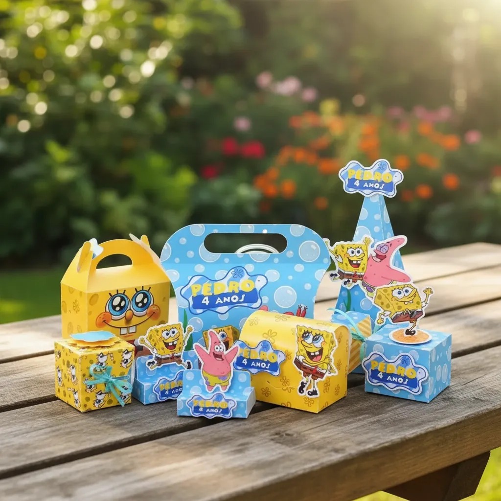 Kit 30 Lembrancinhas Bob Esponja Personalizadas Festa Infantil Aniversário - infantil | caixinhas - envio rápido