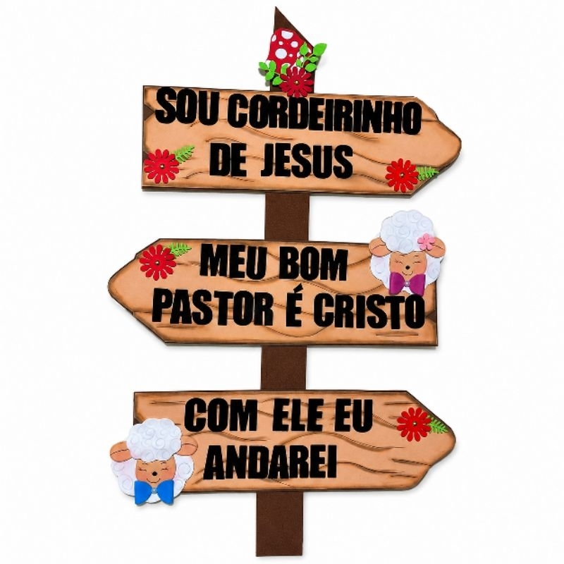 Placa Decorativa Infantil em EVA Tema Cristão | Decoração Ministério Infantil / Escola Bíblica