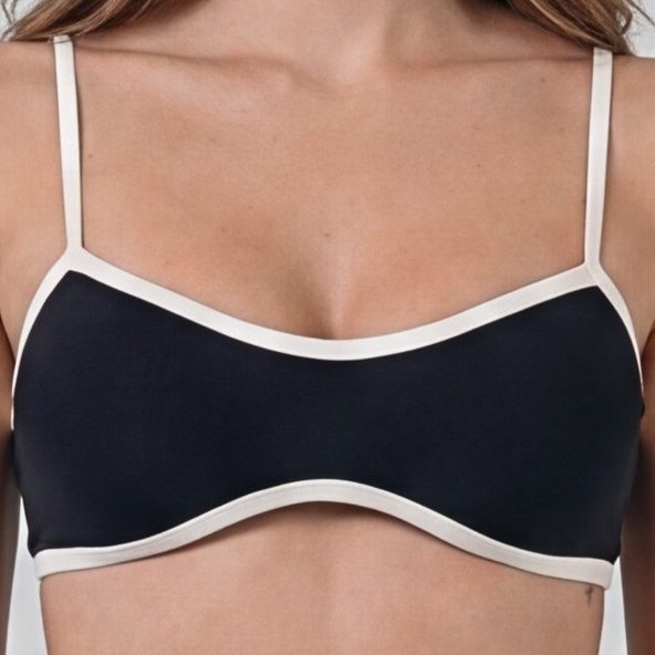 Top Fitess Concha Preto Legbox Academia Treino Ginastica