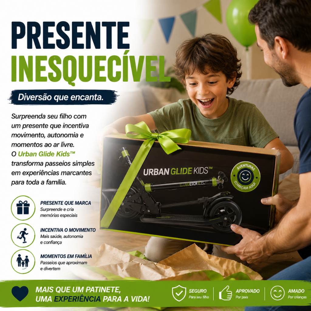 Patinete Infantil Dobrável Rodas Grandes Alta Estabilidade Guidão Ajustável Leve Freio Traseiro Menino Menina