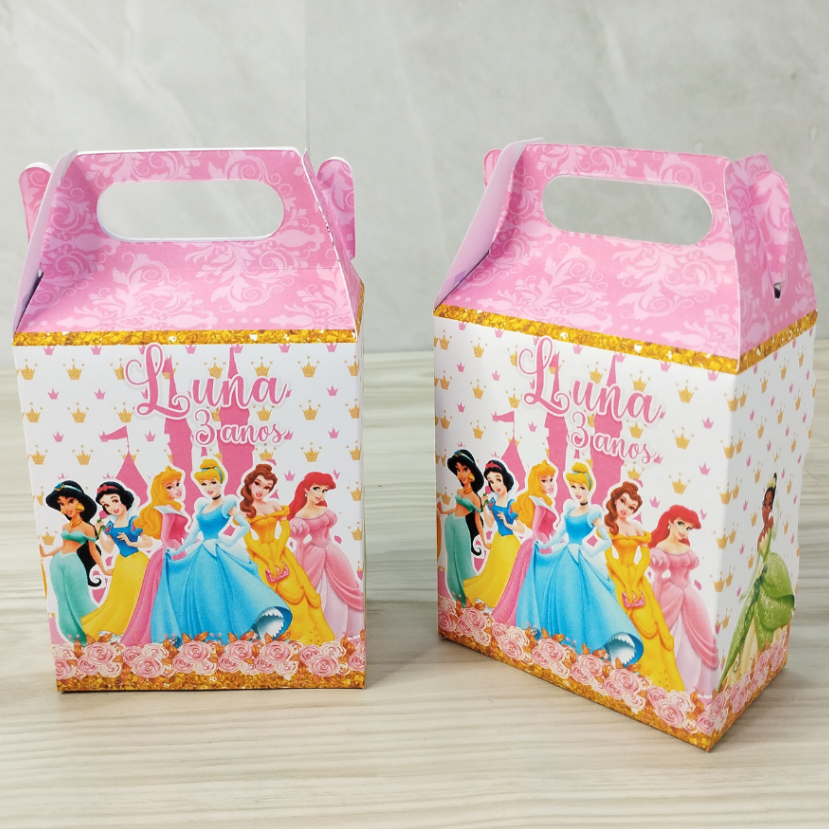 Kit  caixa maleta Princesas|Lembrancinha Festa Infantil |Personalizado