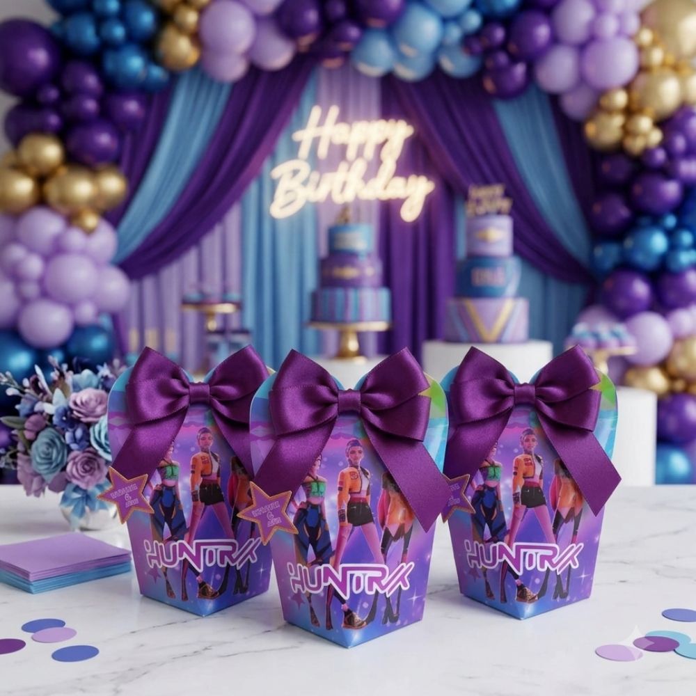 KIT 10 CAIXAS CORACÃO GUERREIRAS DO KPOP LEMBRANÇINHAS DECORAÇÃO DE FESTA INFANTIL ANIVERSARIO CAIXAS PERSONALIZADAS