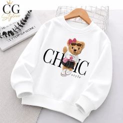 Moletom Infantil careca Feminino Rosa Ursinha Chic Style Flanelado Quentinho Inverno Moda Infantil