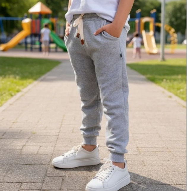 Calça Moletom Infantil Flanelada Estilo Jogger Menino Escola Creche Confortável Tamanhos 2 4 6 8 Anos