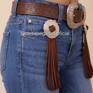 Concho estilo country com franjas broche feminino courinho moda country feminina western boiadeira lançamento aplique