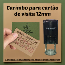 Carimbo personalizado - Ideal para Cartão Fidelidade e Visita l Carimbo Automático Redondo 12mm West BD-12
