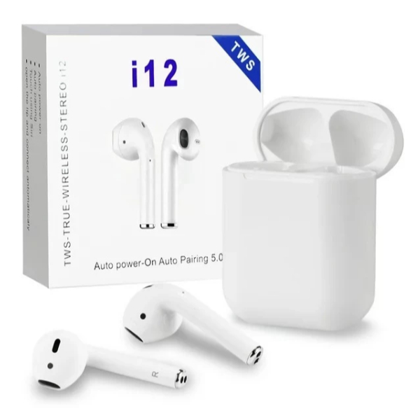 Fone Bluetooth TECNO i12 TWS 5.0 Sem Fio Touch Hi-Fi com Estojo Carregador