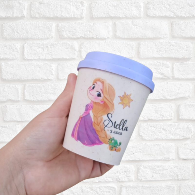 Copos Ecológicos Mini Bucks Personalizados - Rapunzel - Lembrancinhas aniversário