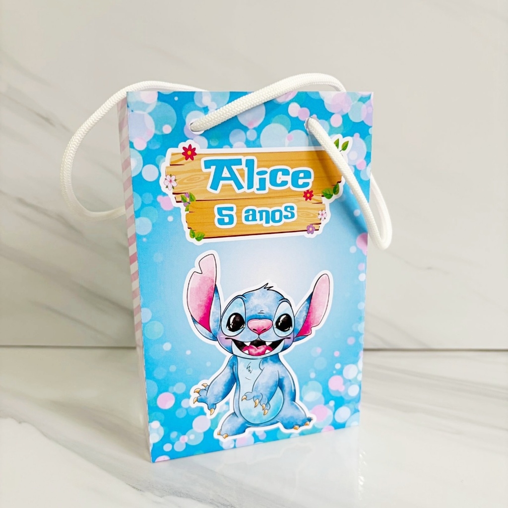 Sacolinha para Lembrancinha Stitch Personalizado Lembrancinha Festa Infantil Aniversário