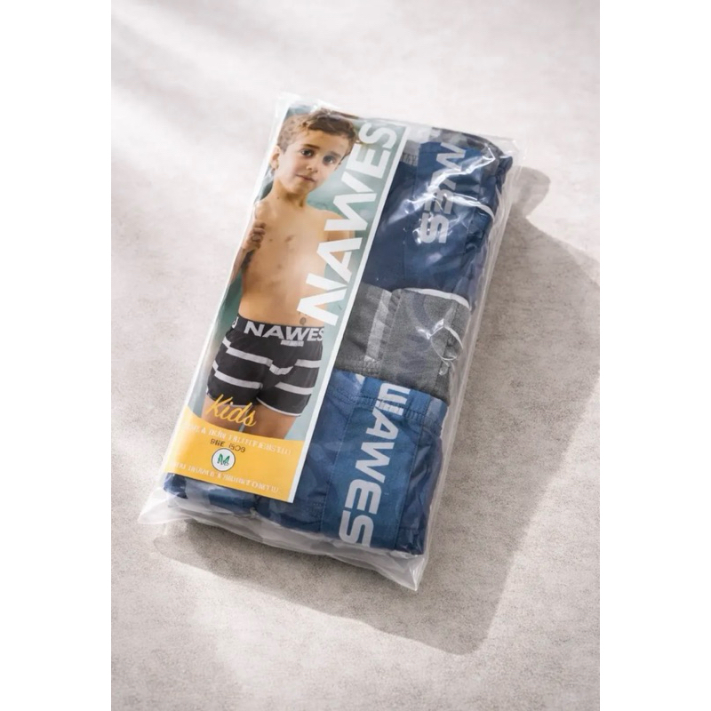 Kit 3 Cuecas Boxer Algodão Infantil Nawes Cores Sortidas Vários Tamanhos