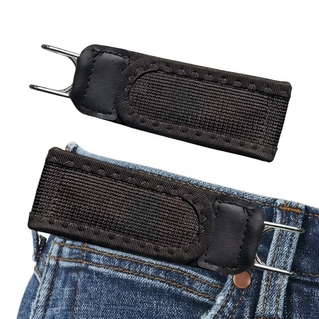 Kit 2 Cintos Preguiçosos Ajustáveis com Velcro Elástico e Gancho Unissex