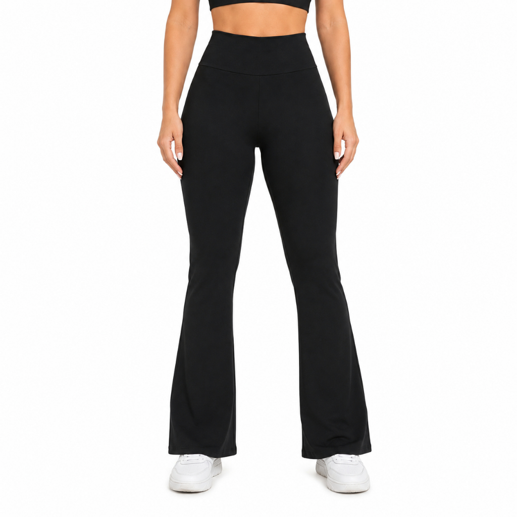 Calça Legging Flare Para Rotinas De Treinos Conforto Com Elastano