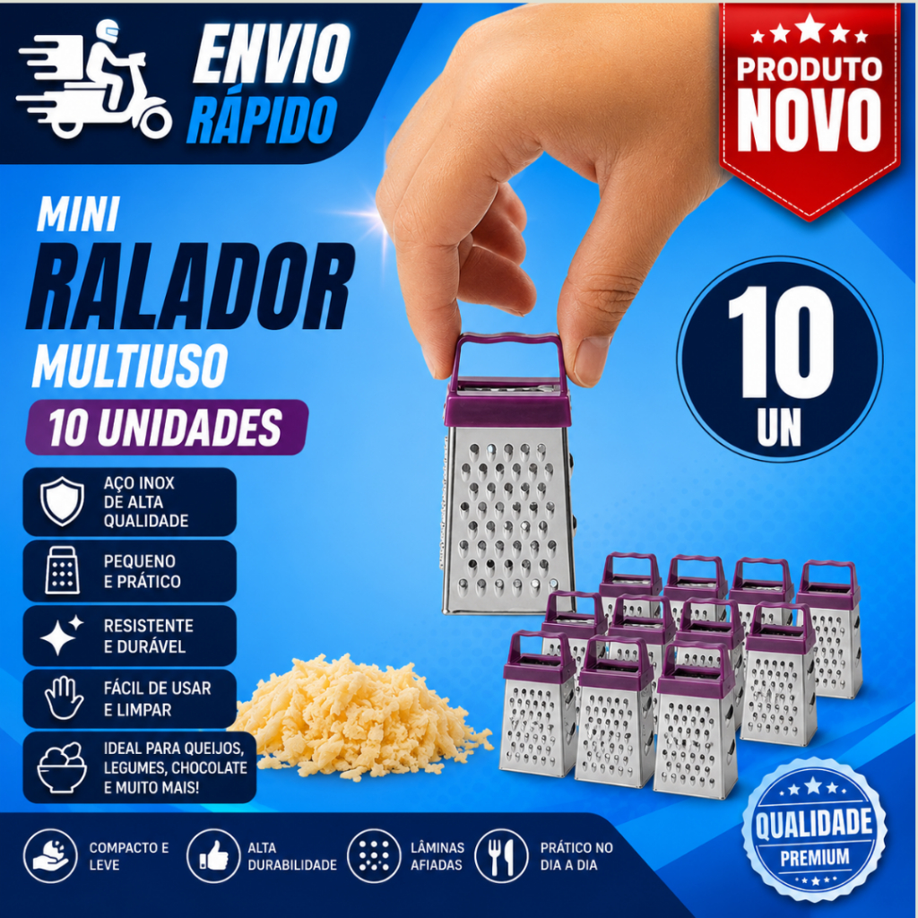 Conj10  Mini Ralador De Aço Inox Com Ralador De Alho Processador Cozinha Varias Utilidades QS 4831