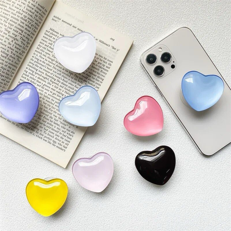 Pop Socket Suporte Coração 3D para Celular Luxo Suporte de Dedo Universal