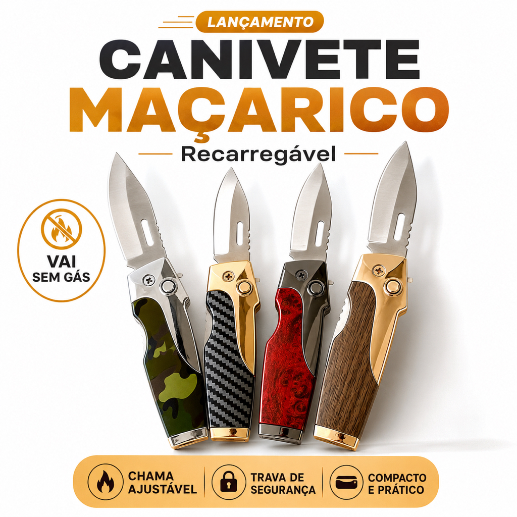 CANIVETE MAÇARICO DOBRÁVEL SEM GÁS | CAMPING | MULTIFUNCIONAL ENVIO RÁPIDO