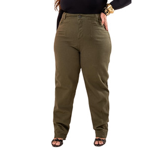 Calça Mom Feminino Sem Lycra Cintura Alta Detalhe Collor Revesst Jeans.