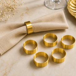 Kit Anel Para Guardanapos Redondo 15 a 60un Brilhante Sofisticado par Mesa Posta Festas Casamentos