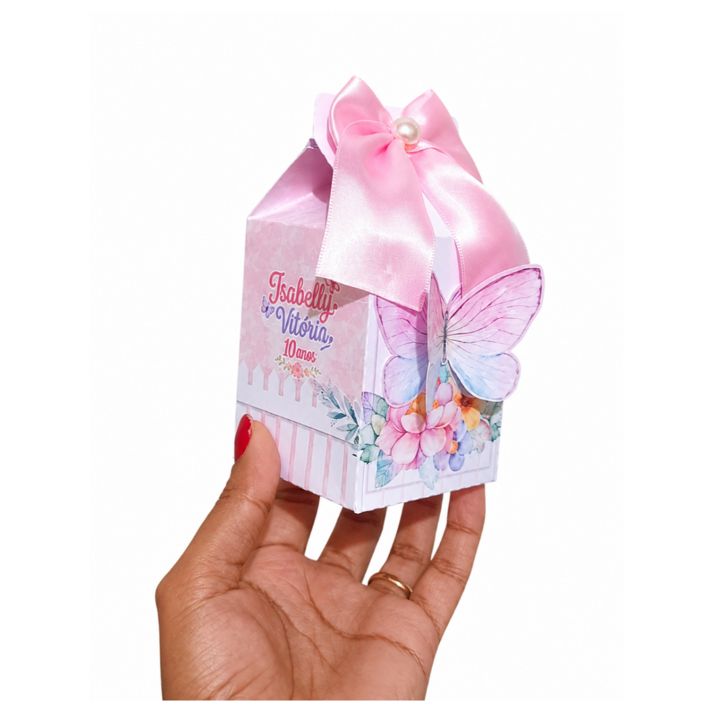 Caixas Personalizadas Borboletas | Lembrancinha Infantil Borboleta  | Caixa Borboleta personalizada com nome e idade